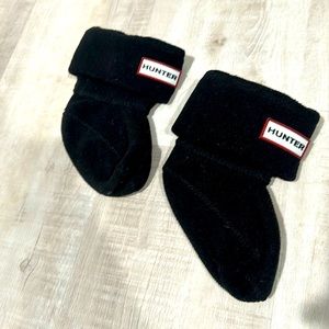 Hunter black fleece winter boot socks for toddler